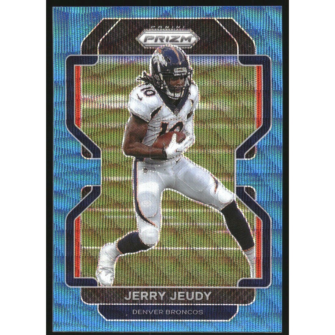 2021 Panini Prizm Prizms Blue Wave #199 Jerry Jeudy