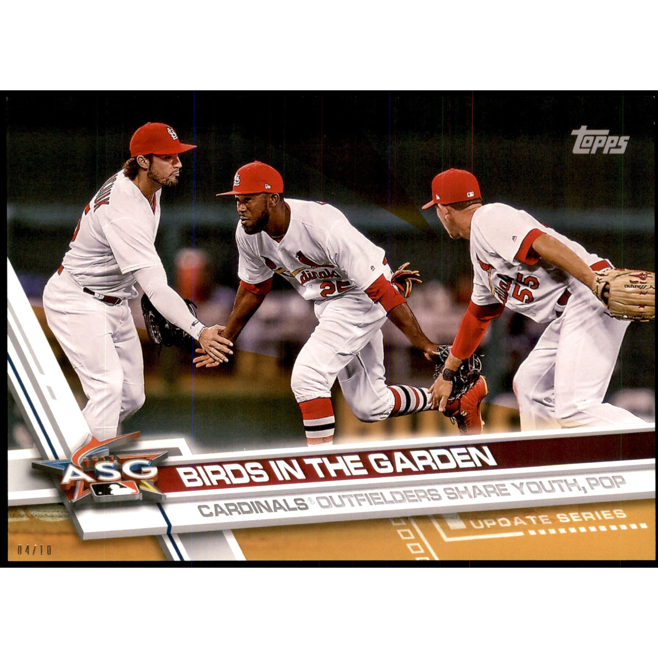 2017 Topps Update 5x7 Gold #US185 BIRDS IN THE GARDEN/Stephen Piscotty/Jason Heyward/Randal Grichuk