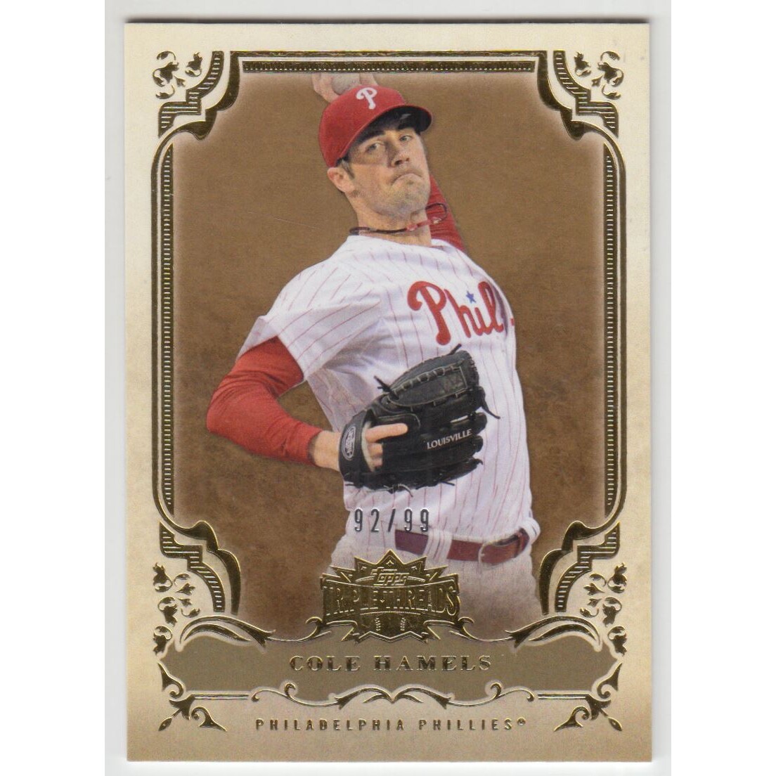 2013 Topps Triple Threads Gold #95 Cole Hamels 2013 Topps Triple Threads Gold #95 Cole Hamels