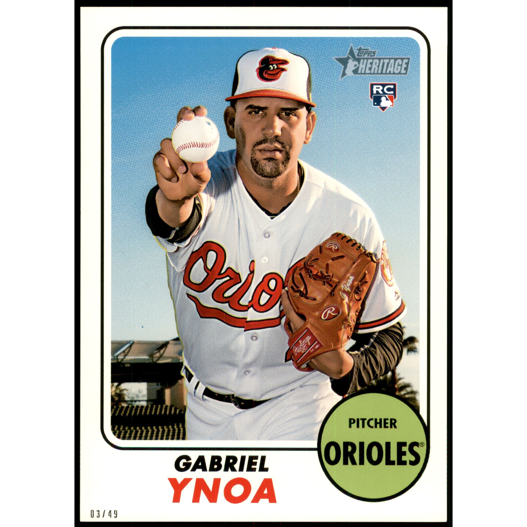 2017 Topps Heritage 5x7 #557 Gabriel Ynoa. rookie card picture