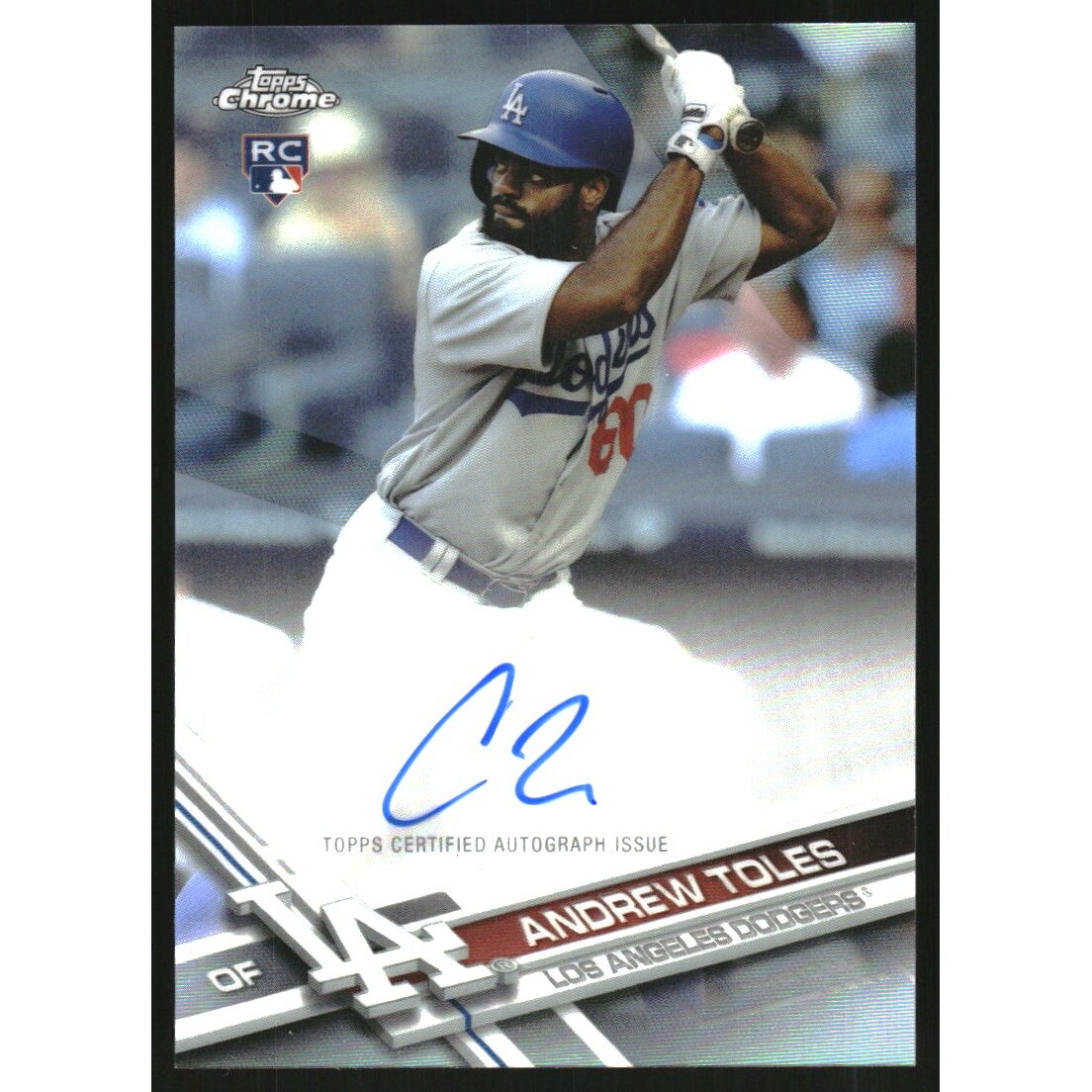 2017 Topps Chrome Rookie Autographs Refractors #RAAT Andrew Toles. rookie card picture