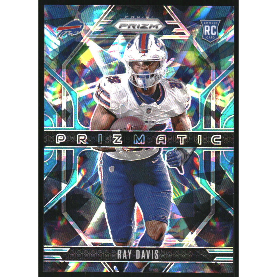 2024 Panini Prizm Prizmatic Prizms Blue Ice #18 Ray Davis