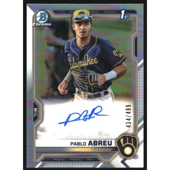 2021 Bowman Chrome Prospect Autographs Refractors #CPAPA Pablo Abreu