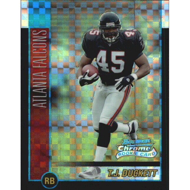 2002 Bowman Chrome Xfractors #132 T.J. Duckett. rookie card picture
