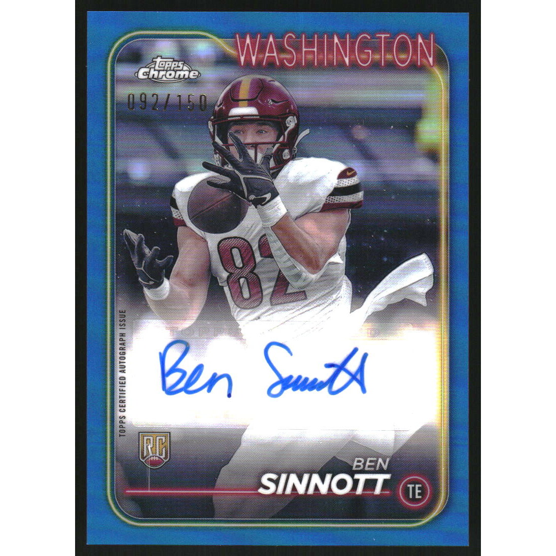 2024 Topps Chrome Rookie Autographs Blue Refractors #RABSI Ben Sinnott