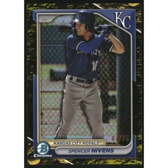 2024 Bowman Chrome Prospects Yellow Lunar Refractors #BCP37 Spencer Nivens