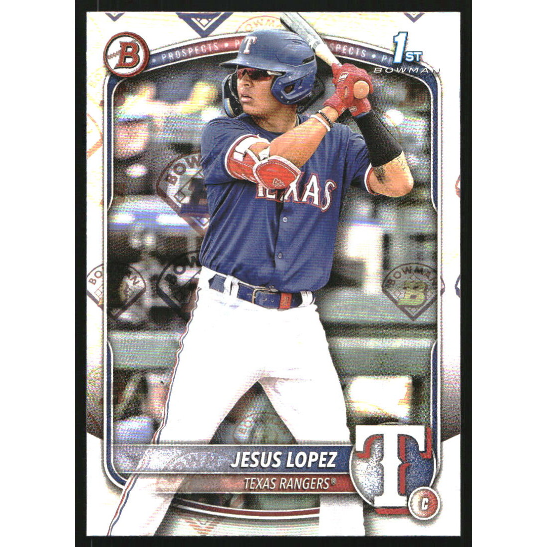 2025 Bowman Prospects Retro Logo Pattern #BP88 Jesus Lopez. rookie card picture