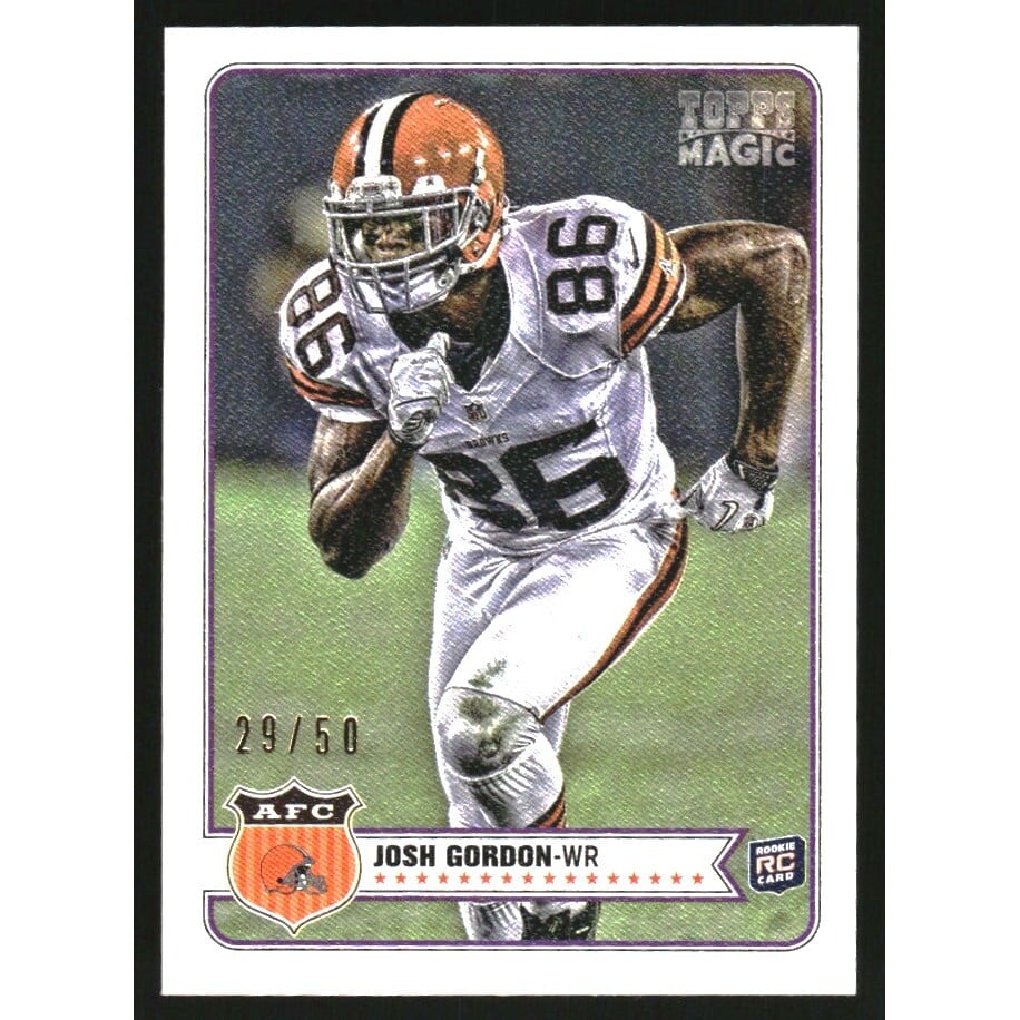 2012 Topps Magic Mini Pigskin 50 #128 Josh Gordon. rookie card picture