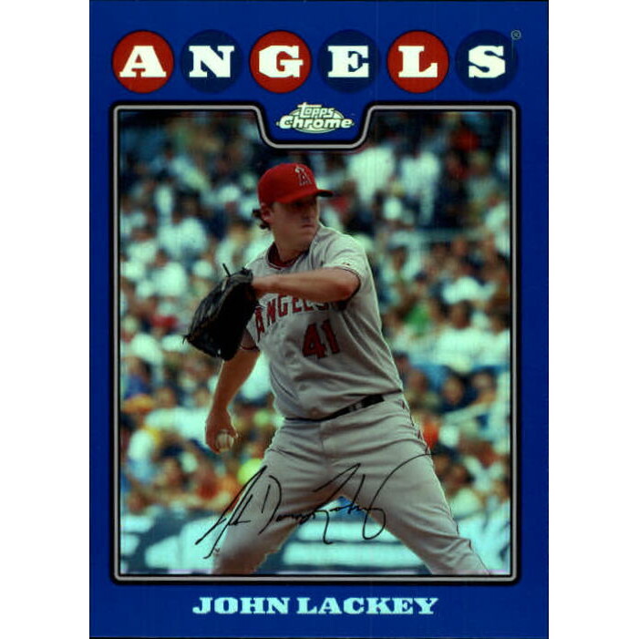 2008 Topps Chrome Blue Refractors #28 John Lackey. rookie card picture