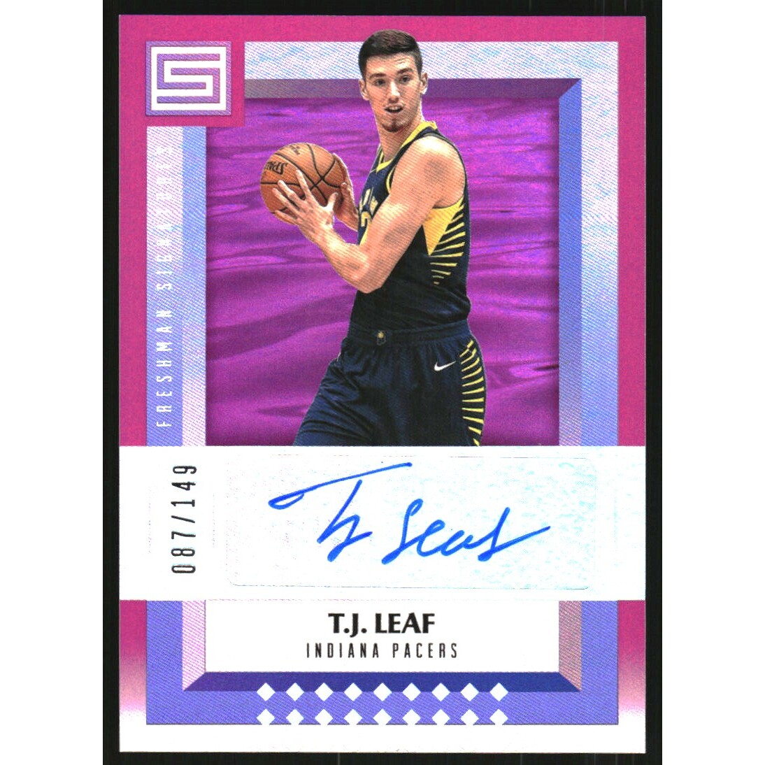 2017-18 Panini Status Freshman Signatures Pink #13 T.J. Leaf