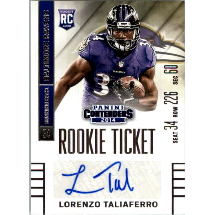 2014 Panini Contenders #154A Lorenzo Taliaferro AU RC. rookie card picture