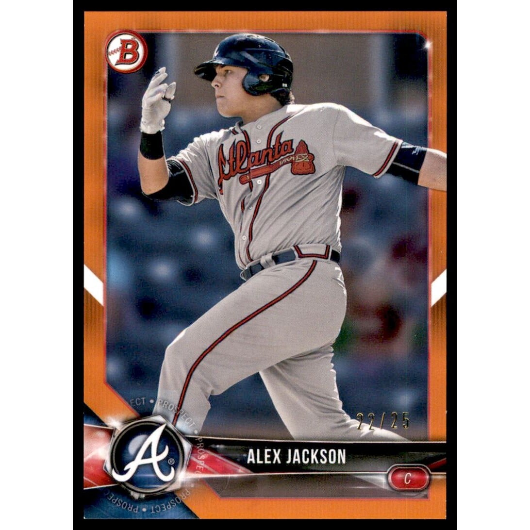 2018 Bowman Prospects Orange #BP9 Alex Jackson. rookie card picture