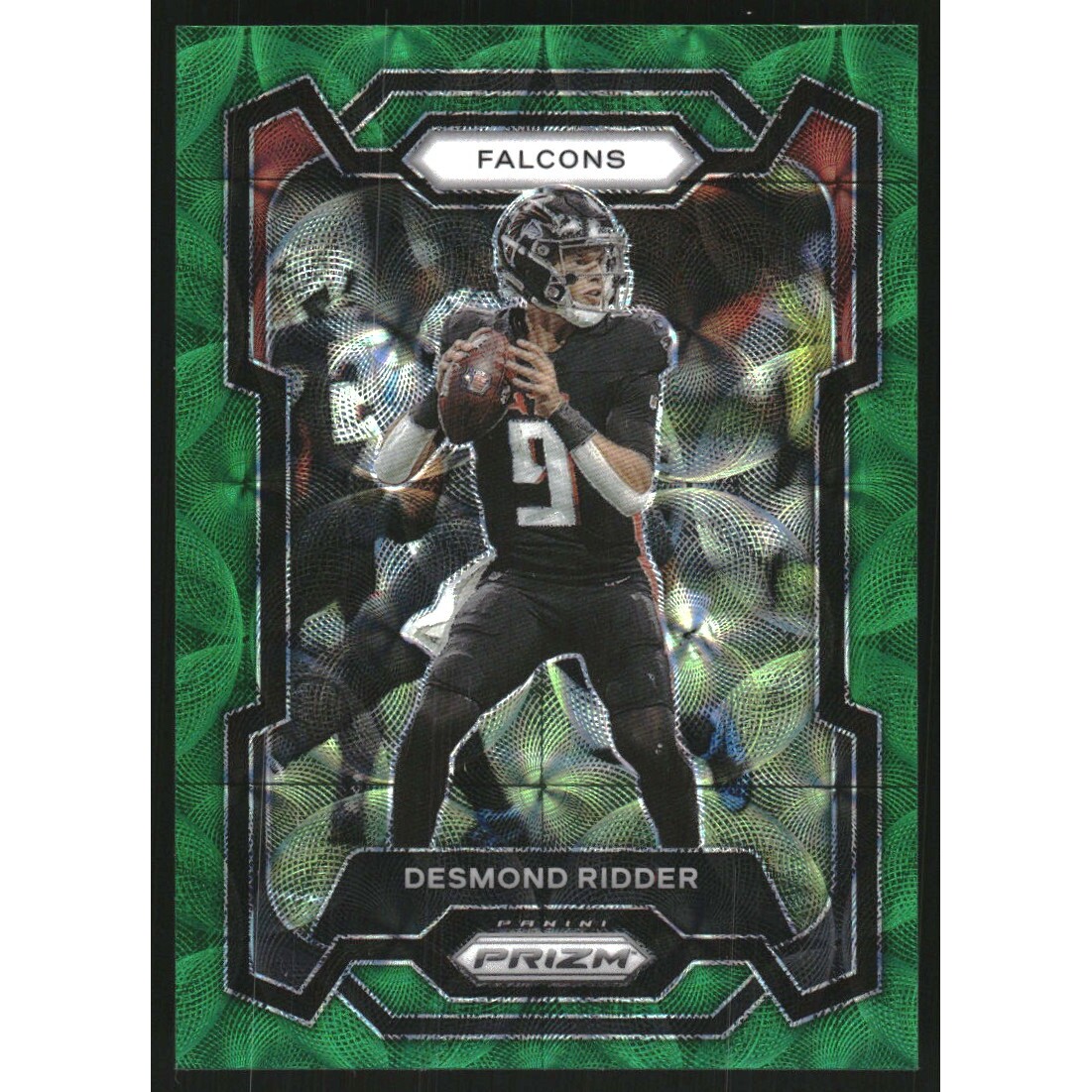 2023 Panini Prizm Prizms Green Scope #9 Desmond Ridder. rookie card picture