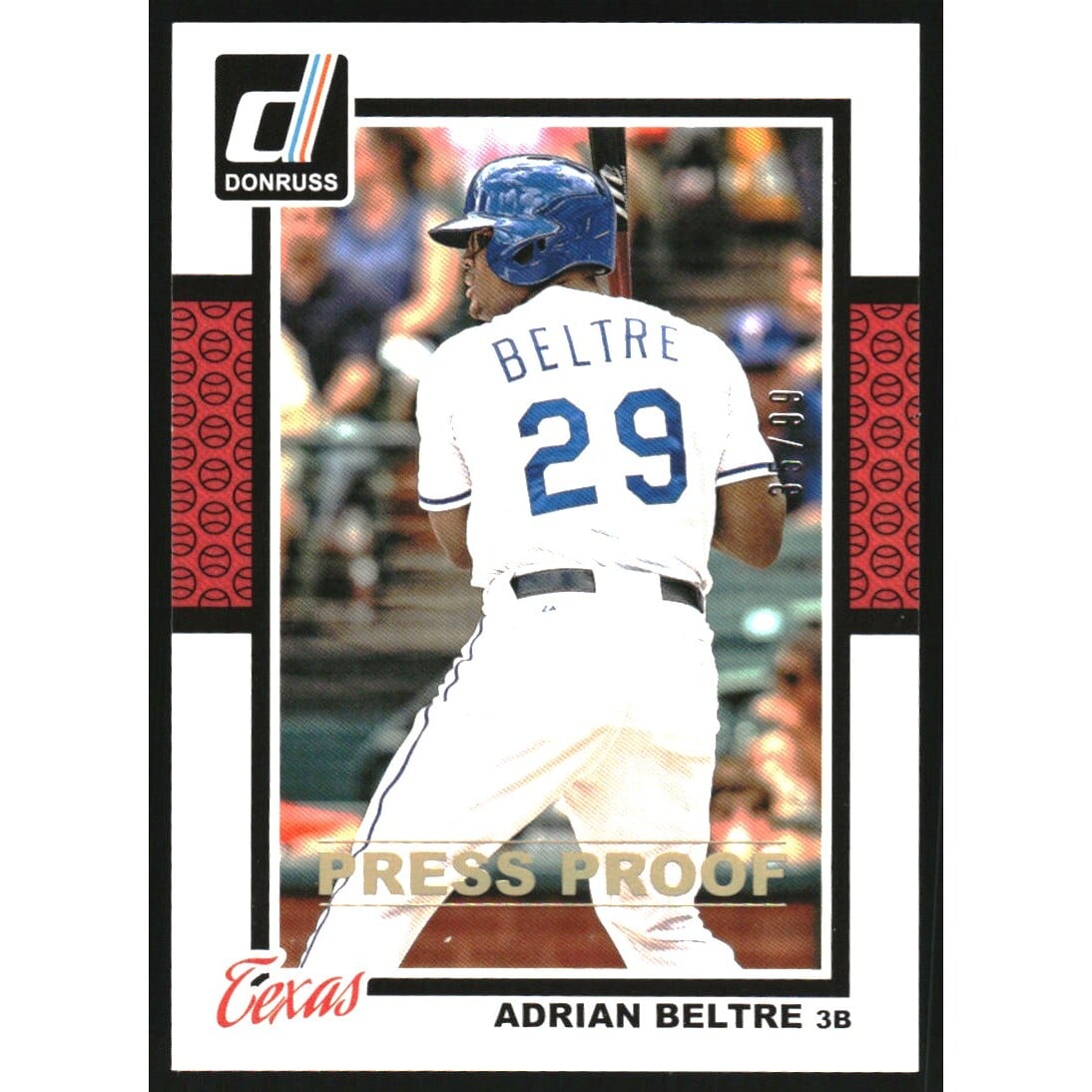 2014 Donruss Press Proofs Gold #129 Adrian Beltre. rookie card picture