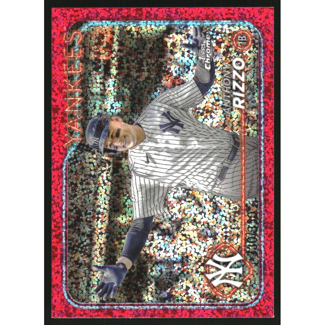 2024 Topps Chrome Magenta Speckle Refractors #127 Anthony Rizzo. rookie card picture