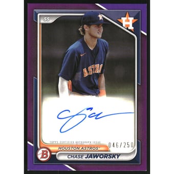 2024 Bowman Prospect Autographs Purple #PPRACJ Chase Jaworsky