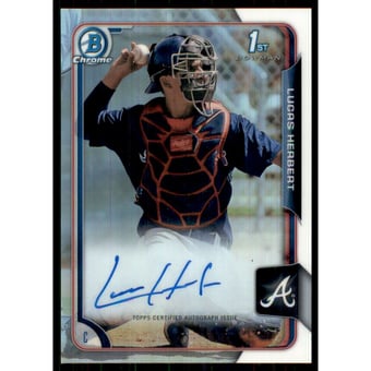 2015 Bowman Chrome Draft Draft Pick Autographs Refractors #BCALH Lucas Herbert