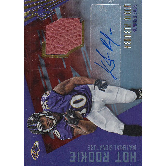 2016 Panini Phoenix Hot Rookie Material Signatures Football #HRSDI Kenneth Dixon/199. rookie card picture