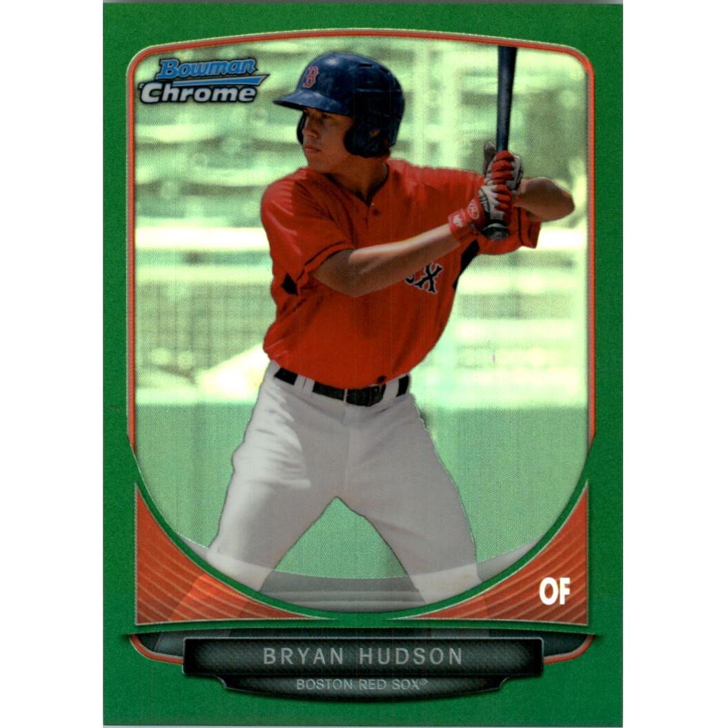 2013 Bowman Chrome Draft Draft Picks Green Refractors #BDPP86 Bryan Hudson. rookie card picture