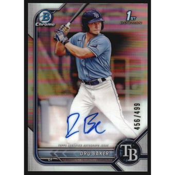 2022 Bowman Chrome Prospect Autographs Refractors #CPADB Dru Baker