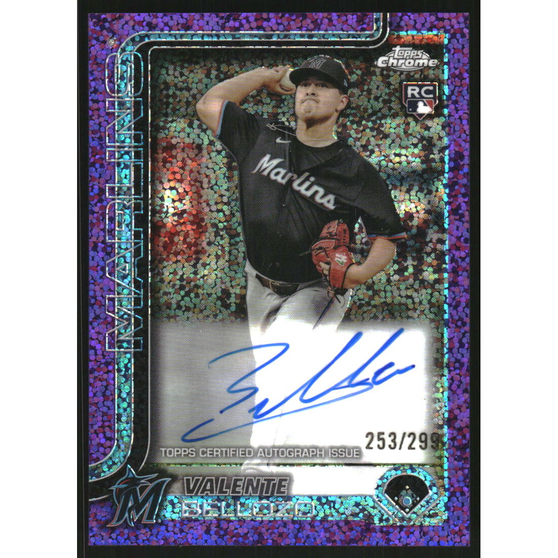 2025 Topps Chrome Rookie Autographs Purple Speckle Refractors #RAZB Zach Brzykcy