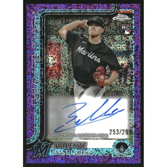 2025 Topps Chrome Rookie Autographs Purple Speckle Refractors #RAZB Zach Brzykcy