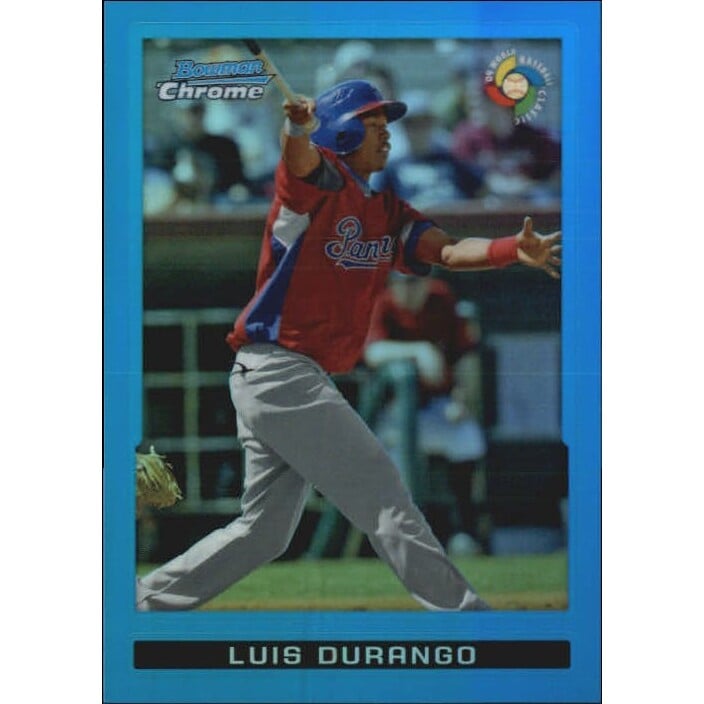 2009 Bowman Chrome WBC Prospects Blue Refractors #BCW36 Luis Durango. rookie card picture