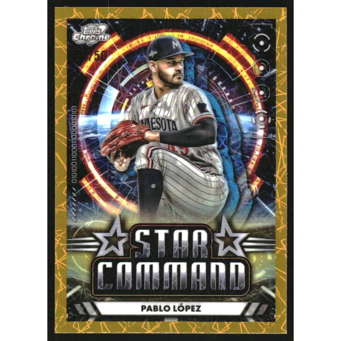 2024 Topps Cosmic Chrome Star Command Gold Interstellar Refractors #SC15 Pablo Lopez. rookie card picture