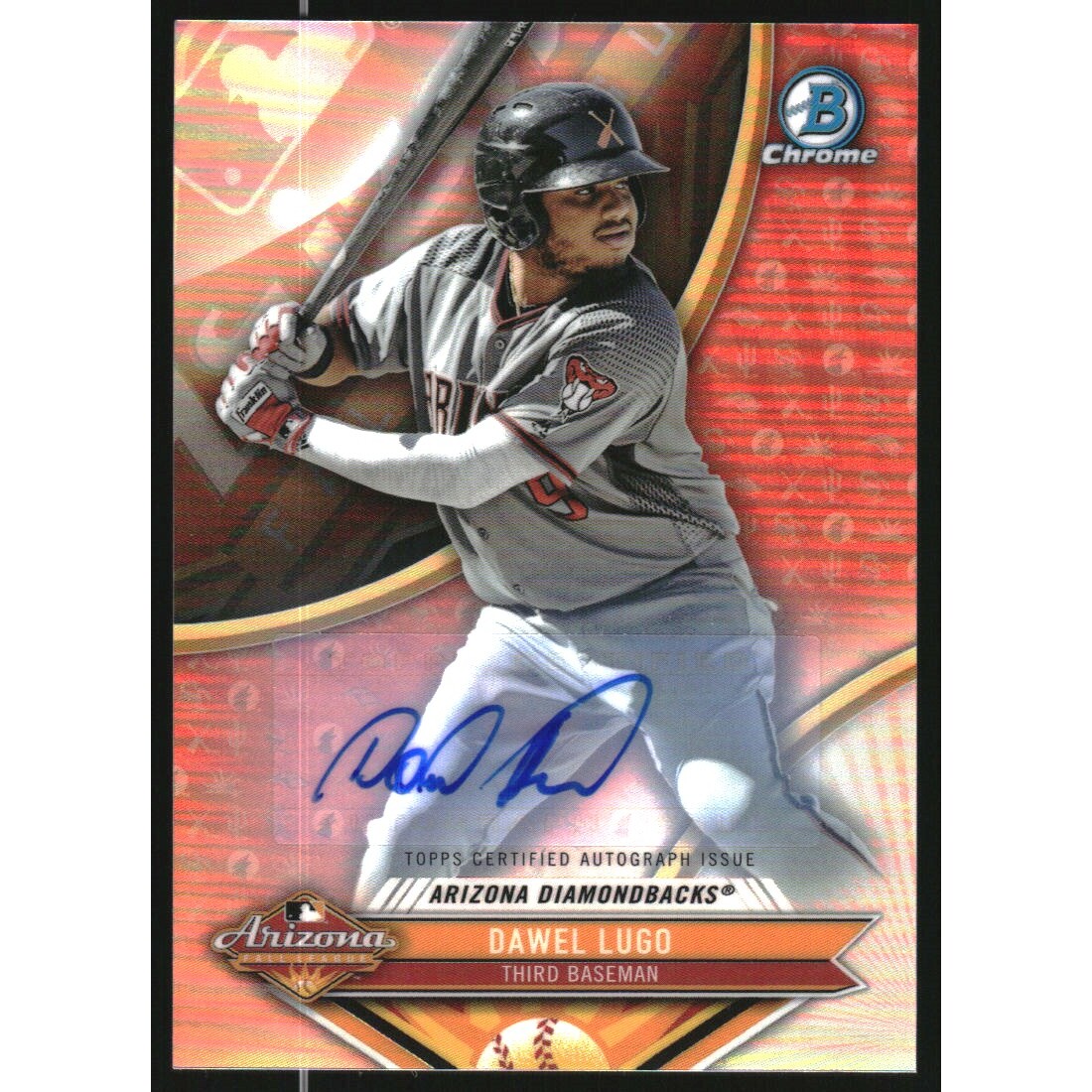 2017 Bowman Chrome '16 AFL Fall Stars Autographs #AFLDL Dawel Lugo. rookie card picture