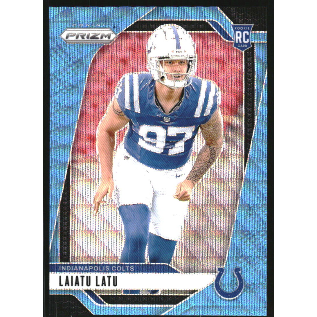 2024 Panini Prizm Prizms Blue Wave #366 Laiatu Latu. rookie card picture