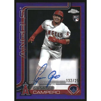 2025 Topps Chrome Rookie Autographs Purple Refractors #RAGCA Gustavo Campero