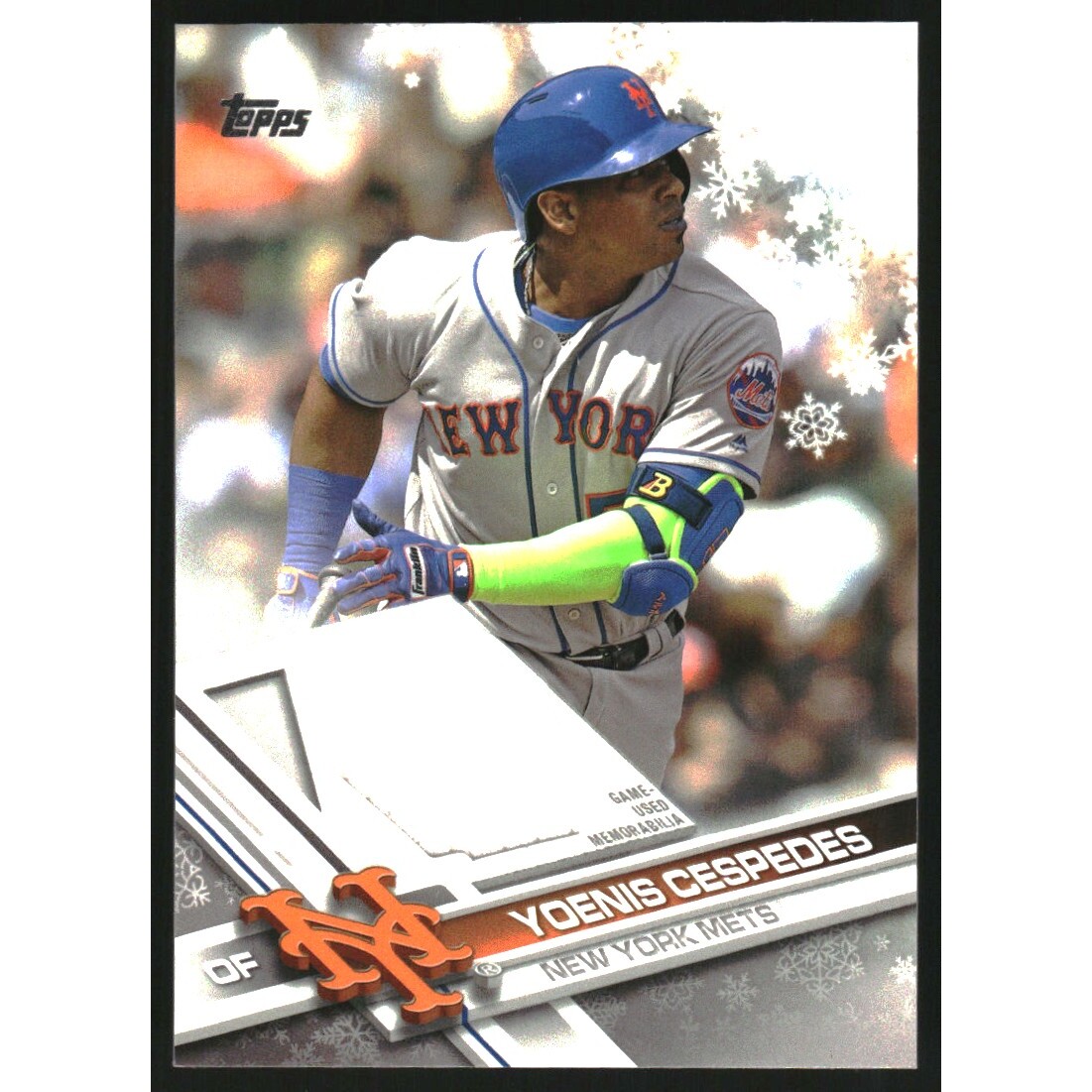 2017 Topps Walmart Holiday Snowflake Relics #RYC Yoenis Cespedes