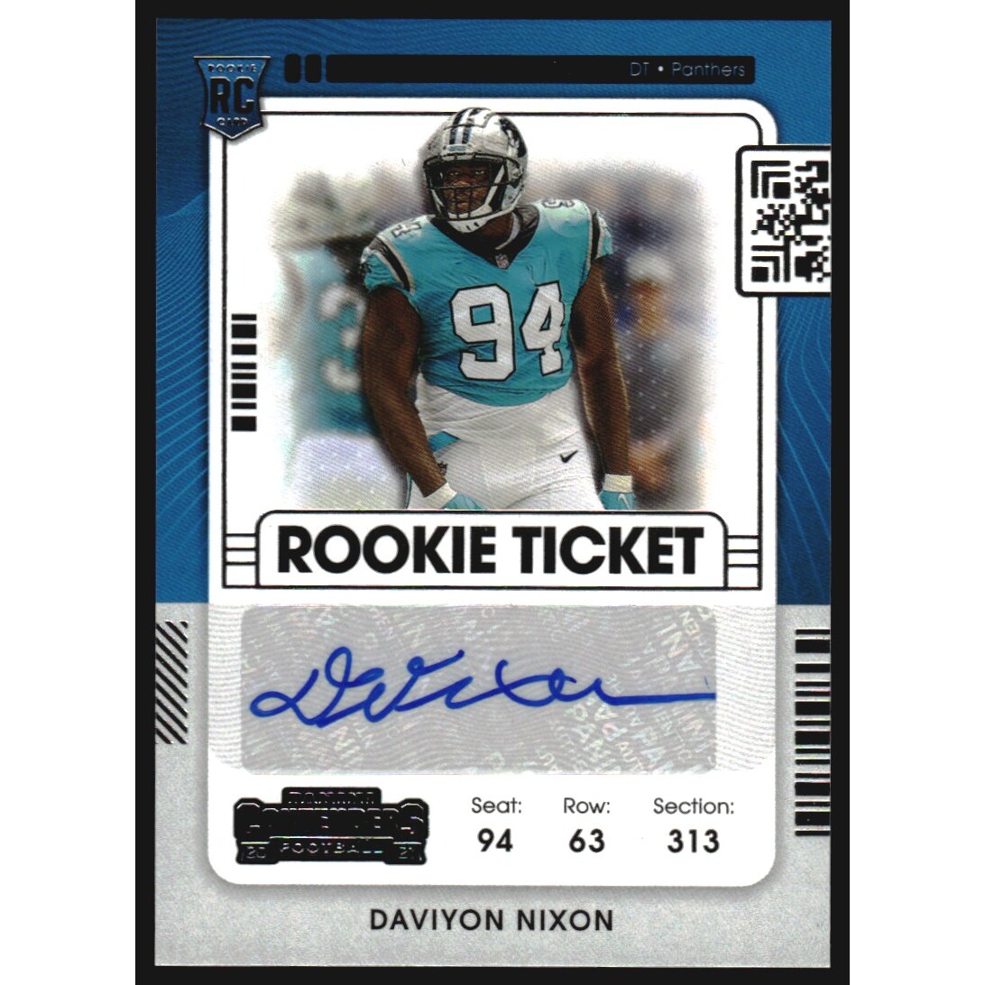 2021 Panini Contenders #217 Daviyon Nixon AU RC. rookie card picture