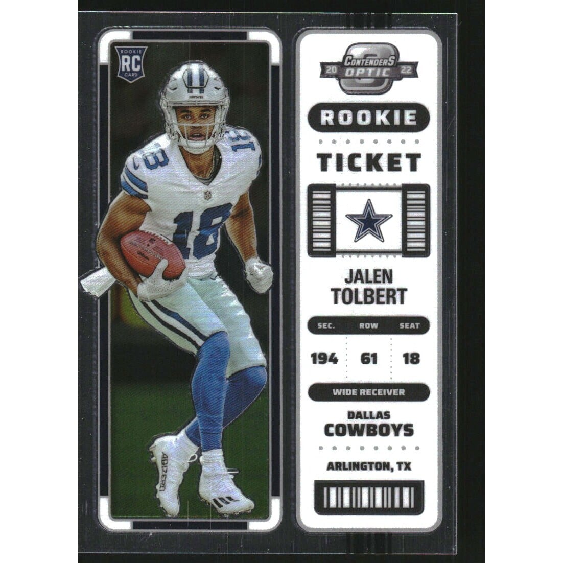 2022 Panini Contenders Optic #78 Jalen Tolbert RC. rookie card picture