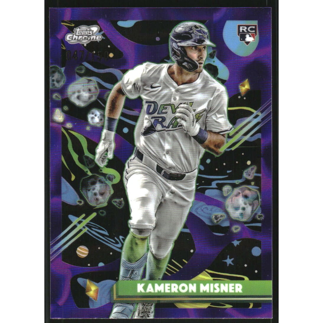 2025 Topps Cosmic Chrome Purple Nebula Refractors #193 Kameron Misner. rookie card picture