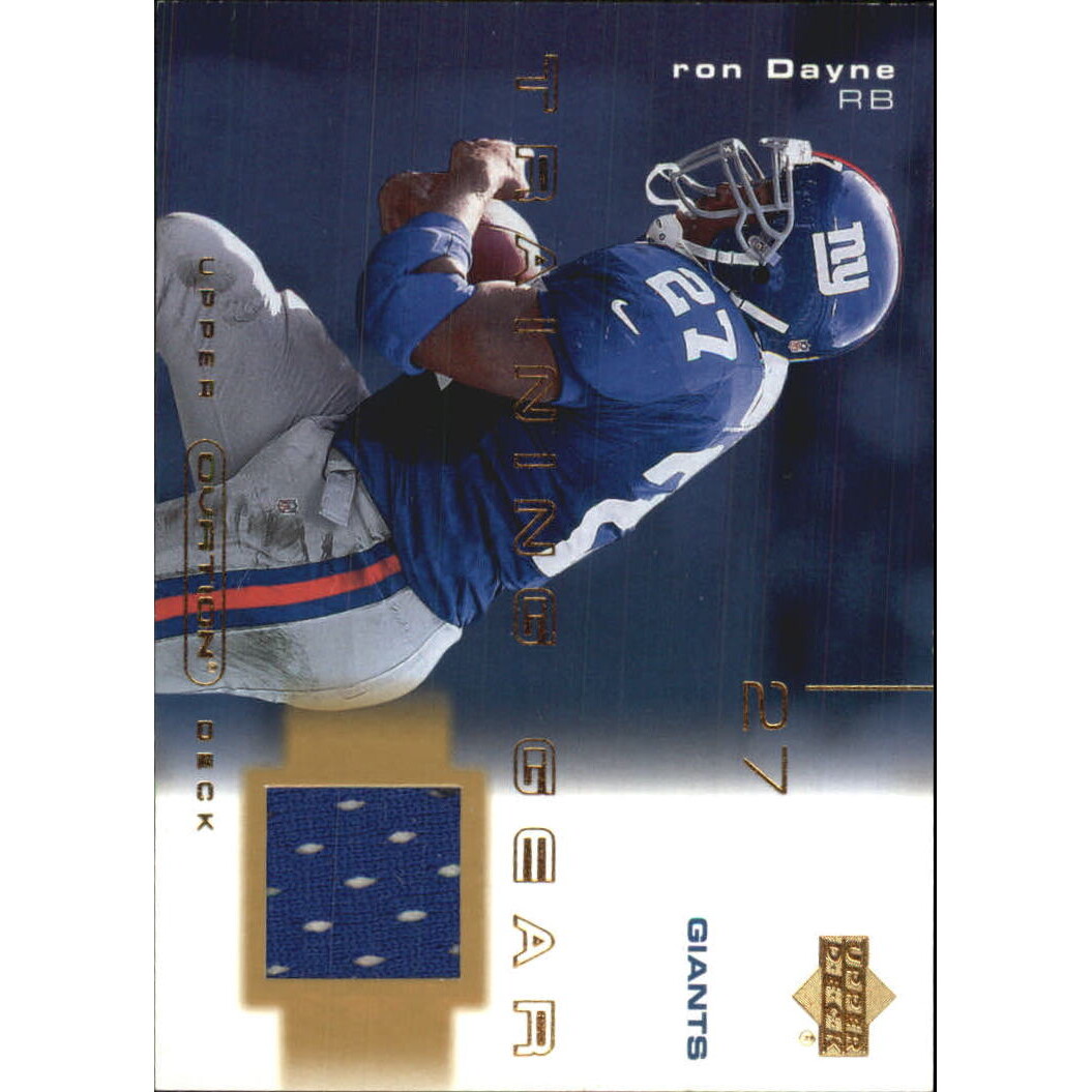 2001 Upper Deck Ovation Training Gear #TRD Ron Dayne. rookie card picture