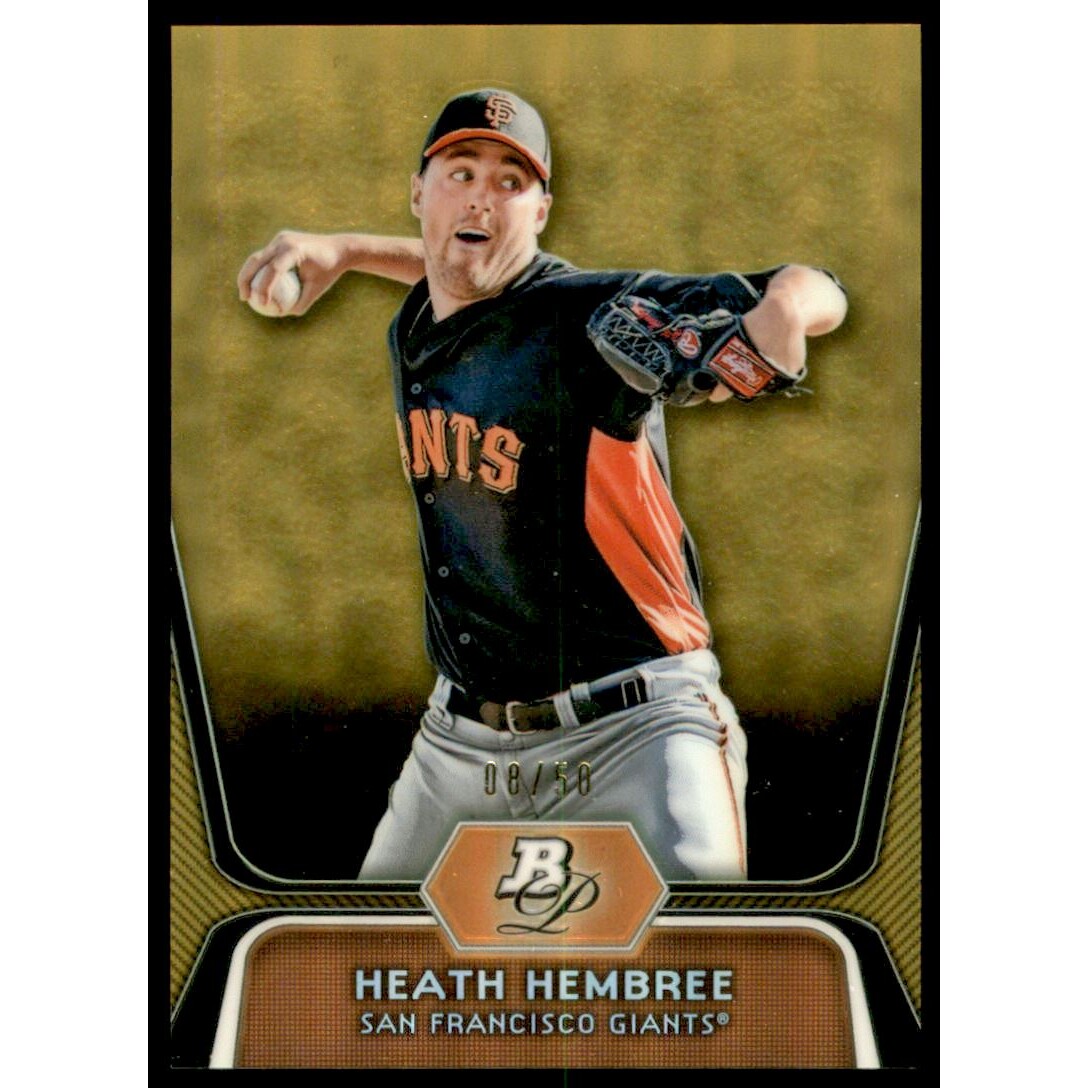 2012 Bowman Platinum Prospects Gold Refractors #BPP91 Heath Hembree 2012 Bowman Platinum Prospects Gold Refractors #BPP91 Heath Hembree
