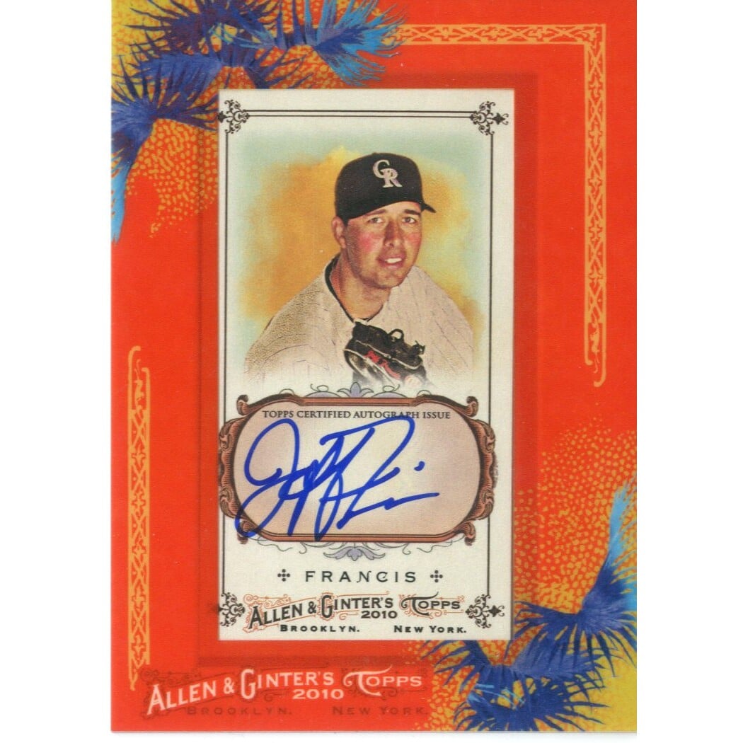 2010 Topps Allen and Ginter Autographs #JF Jeff Francis. rookie card picture