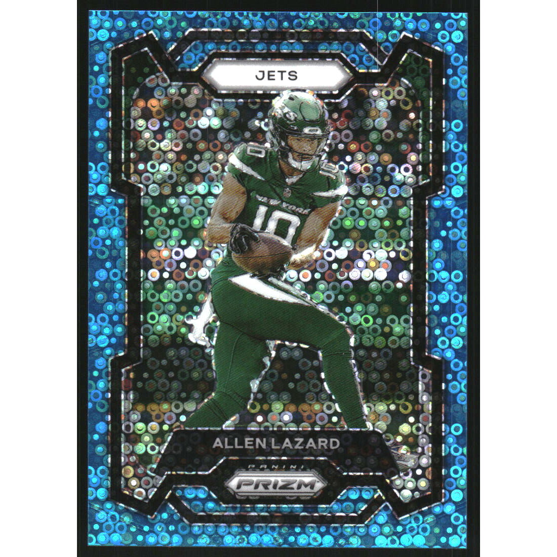 2023 Panini Prizm Prizms No Huddle Blue #229 Allen Lazard. rookie card picture