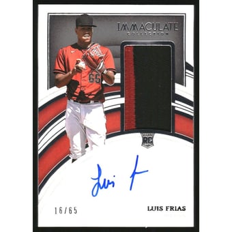 2022 Immaculate Collection Rookie Patch Autographs Jersey Number #133 Luis Frias/65
