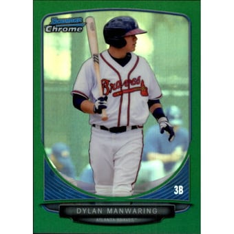 2013 Bowman Chrome Draft Draft Picks Green Refractors #BDPP71 Dylan Manwaring