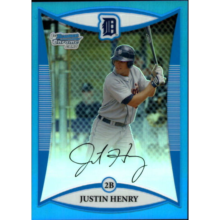 2008 Bowman Chrome Prospects Blue Refractors #BCP233 Justin Henry