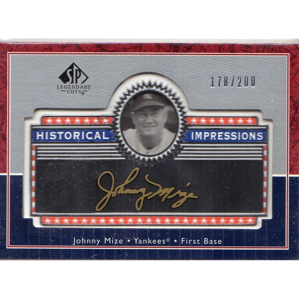 2003 SP Legendary Cuts Historical Impressions Gold 200 #JM Johnny Mize