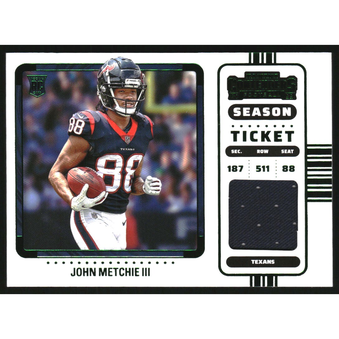 2022 Panini Contenders Rookie Ticket Swatches Variation #25 John Metchie III