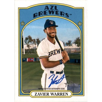 2021 Topps Heritage Minors Real One Autographs #ROAZW Zavier Warren