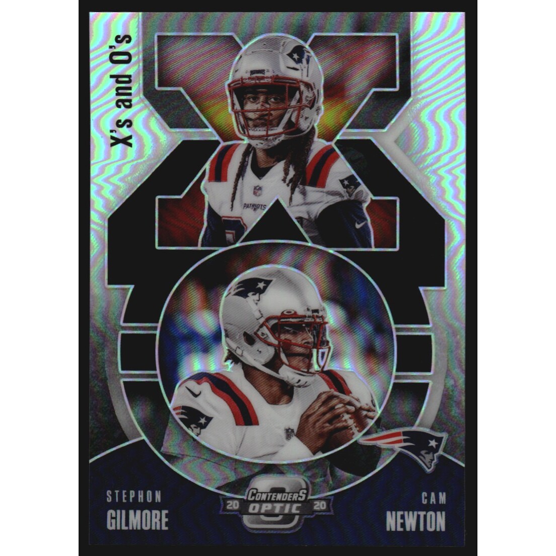 2020 Panini Contenders Optic Xs and Os #22 Cam Newton/Stephon Gilmore