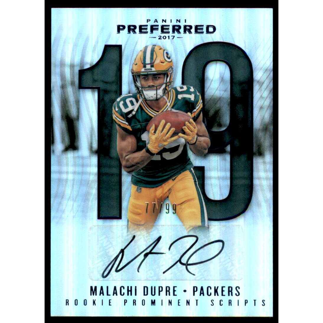 2017 Panini Preferred Blue #285 Malachi Dupre PROM AU/99 EXCH. rookie card picture
