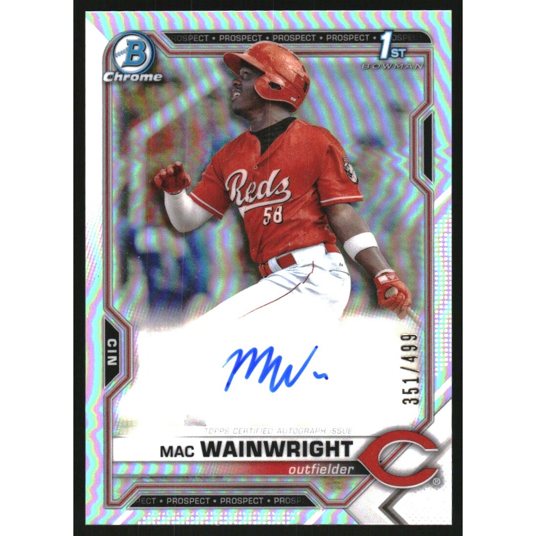 2021 Bowman Chrome Prospect Autographs Refractors #CPAMW Mac Wainwright