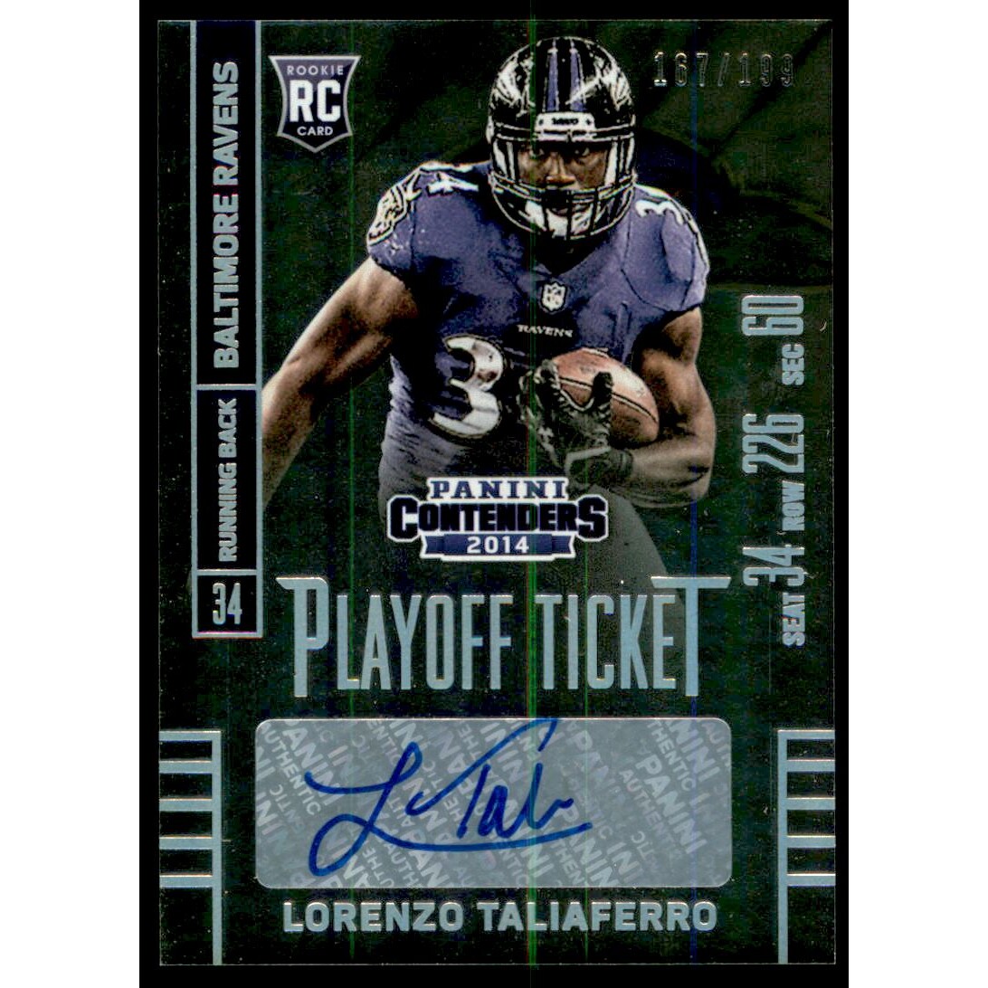 2014 Panini Contenders Playoff Ticket #154B Lorenzo Taliaferro AU