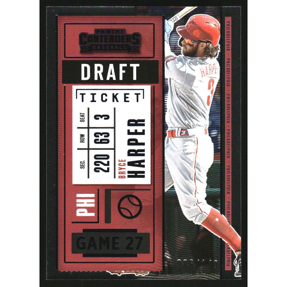 2020 Panini Contenders Draft Ticket Blue #25 Bryce Harper